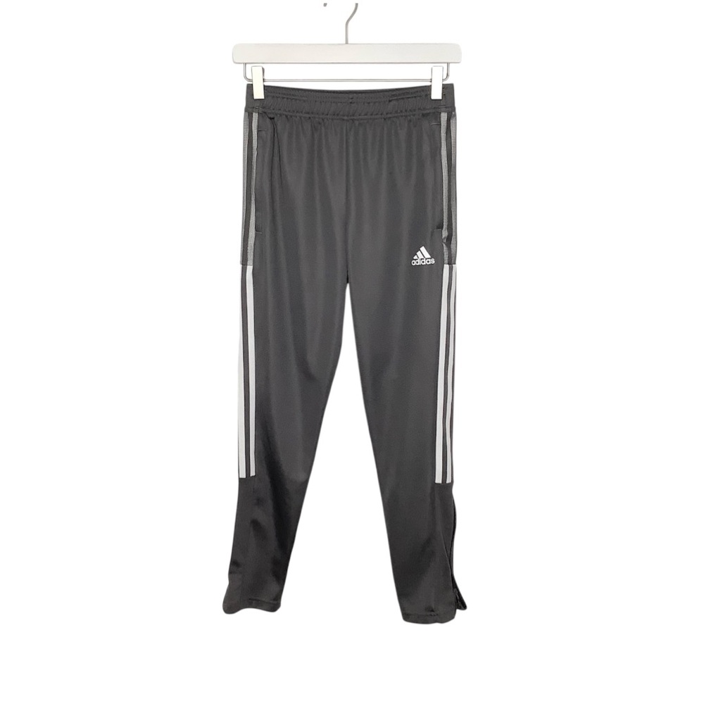 Adidas Gray White Athletic Pants Ankle Zippers Medium